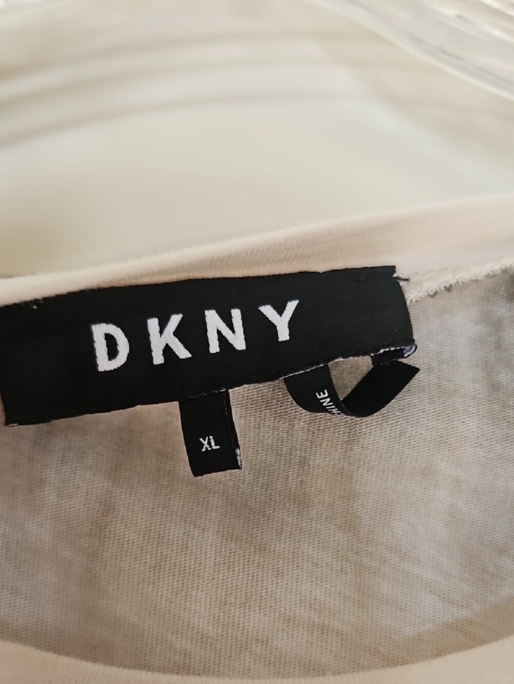 DKNY Taupe and Olive Tie-Dye Short Sleeve Logo Tee - Picture 2 of 5
